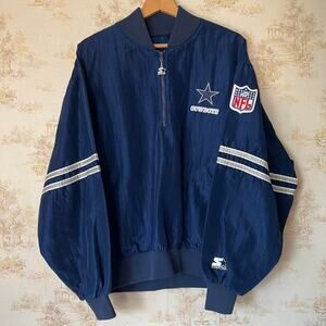1990s Dallas Cowboys Starter Windbreaker Jacket | Pro Line Pullover | Size XL